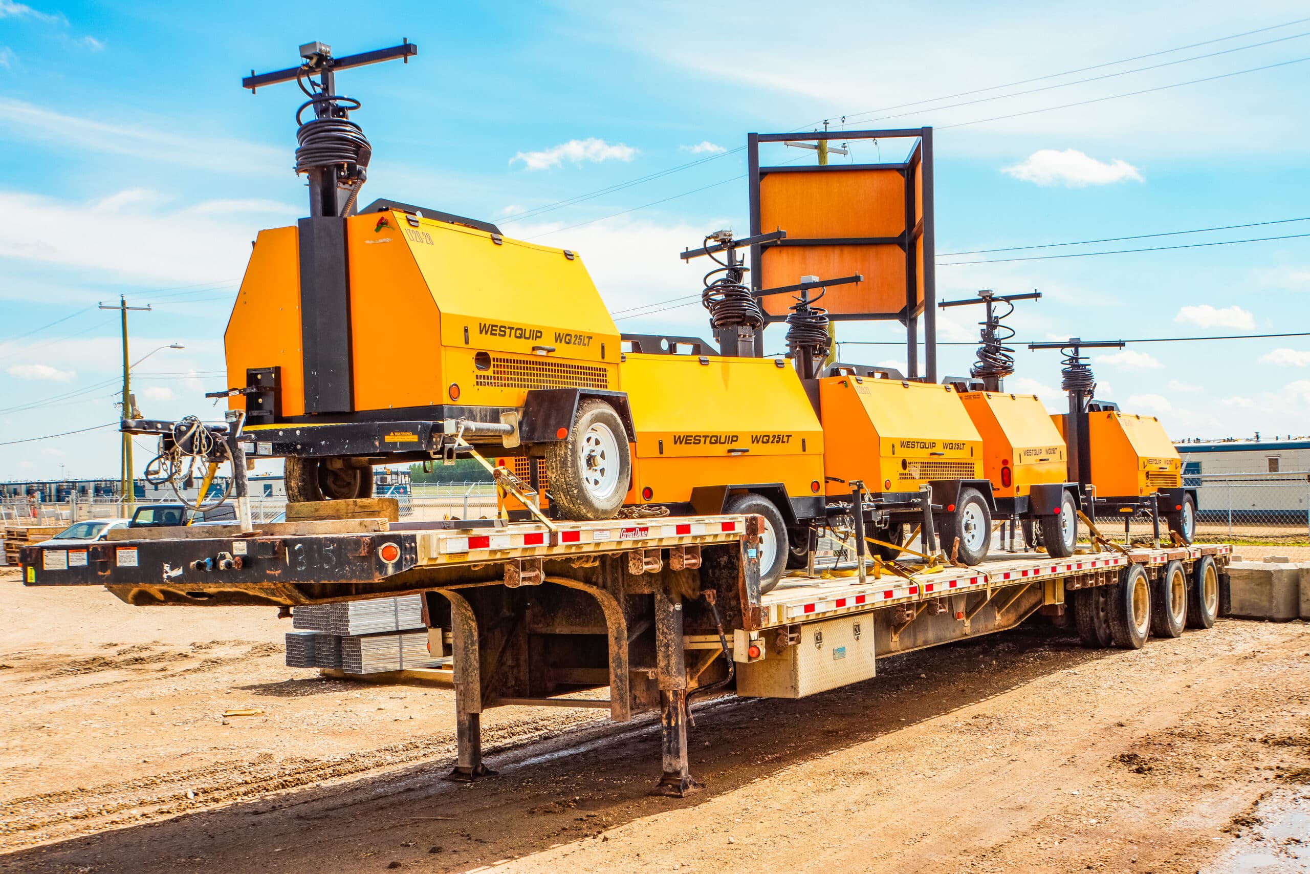 Westland Rentals light tower rental on site